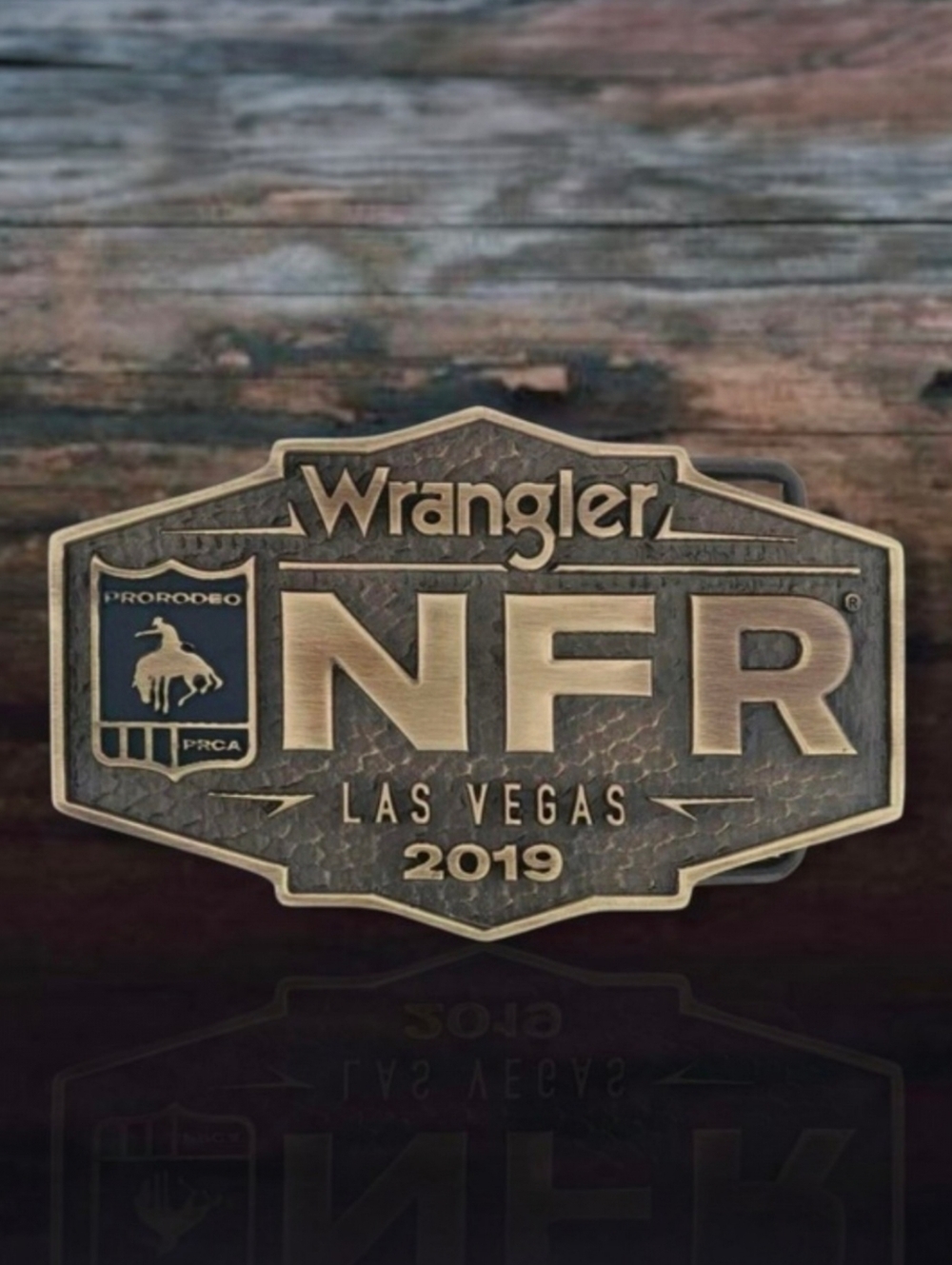 Montana Silversmiths NFR Buckle 2019 Wrangler Logo Cast Brass Retail $44 NEW!‎